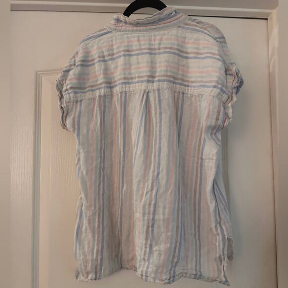Per Se Pastel Striped Shirt size large - Picture 2 of 4